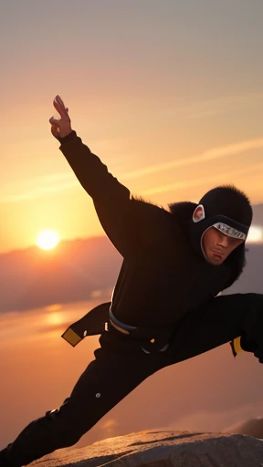 Ninja「Ape fly佐助」。「Ape fly」is not the name of a person, but the name of a technique.、Ape flyの術を使う人はみな「Ape fly」is。
