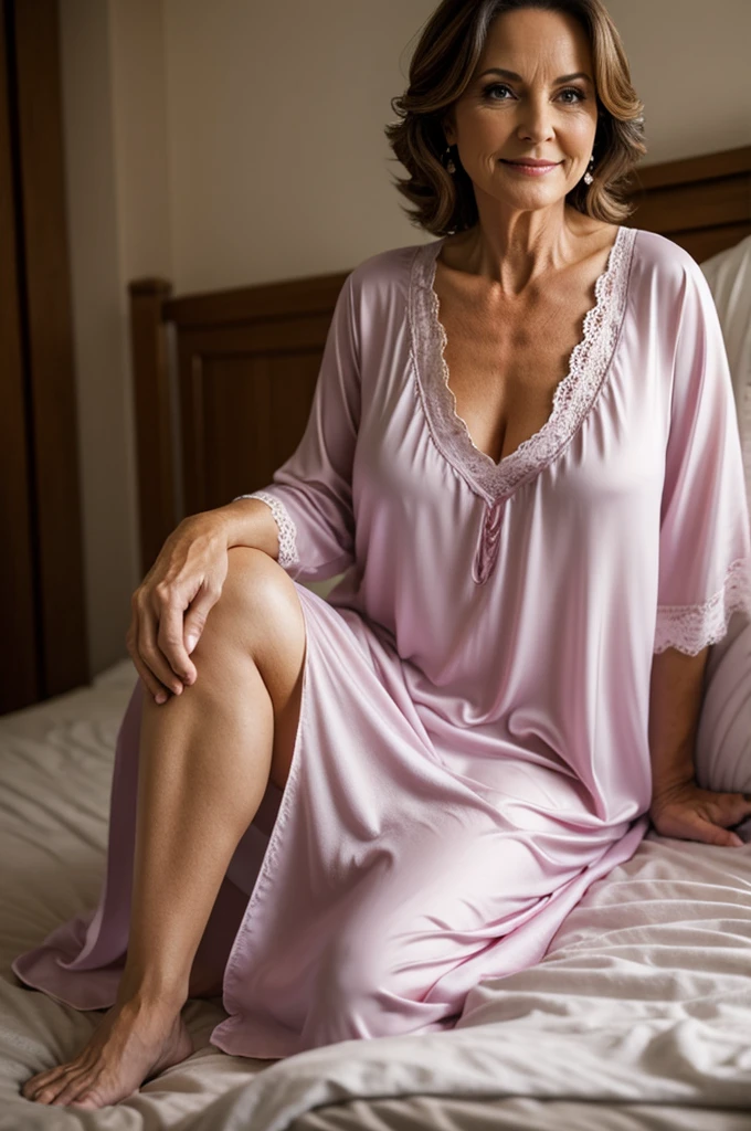 mature woman in nightgown