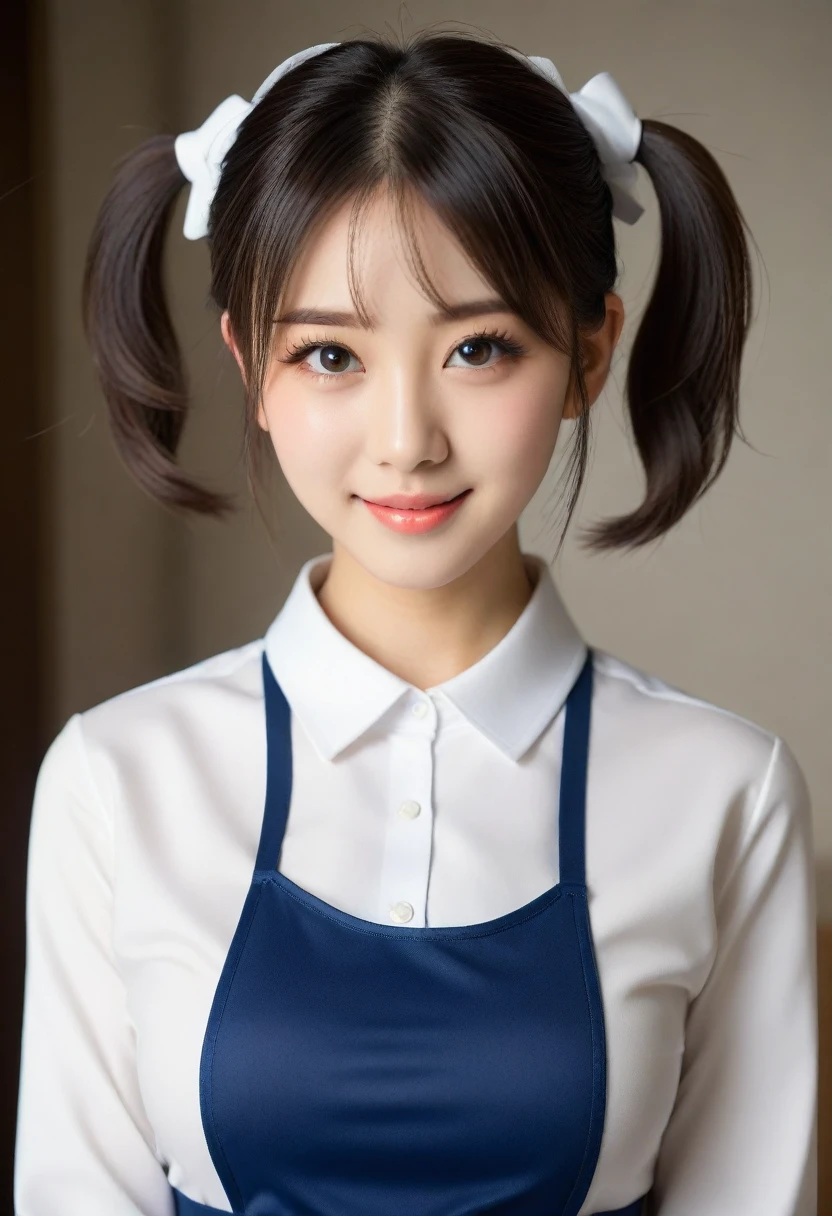 8K, Ultra-high resolution, Highest quality, masterpiece, 三分割法によるphotograph,Surreal, photograph, 1 Girl, (16 years old:1.3), pretty girl, Cute face, Beautiful eyes in every detail, 細かくdetailedに,masterpiece,, One Girl:1.2, Japan Female Announcer、Cowboy Shot、Double bun and short pigtails、(((Uniform 1.2))), From above,Refreshing sweat,Full of sex appeal,Sensual,A carefree smile,Heal the heart,Black Hair,Short Bob,Looking at the audience、beauty,Long neck、Laugh a little、Please close your mouth and laugh、(((Ideal body type))),A cup small breasts :2,、Portraiture:2、Perfect Anatomy、鮮明なdetailed、detailed、Surreal、Light and shadow,Strong light