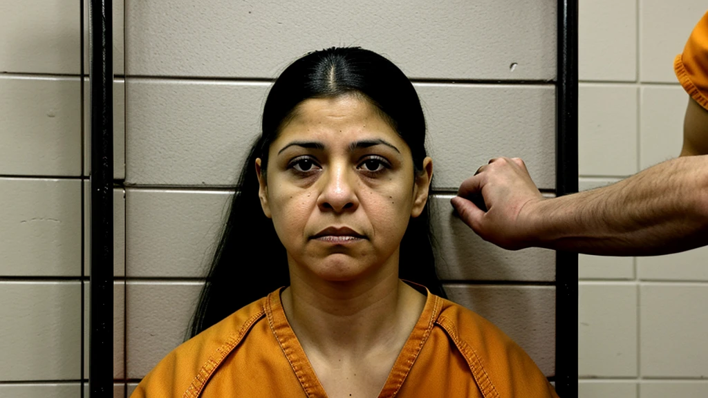 latina inmate in jail is being frisked