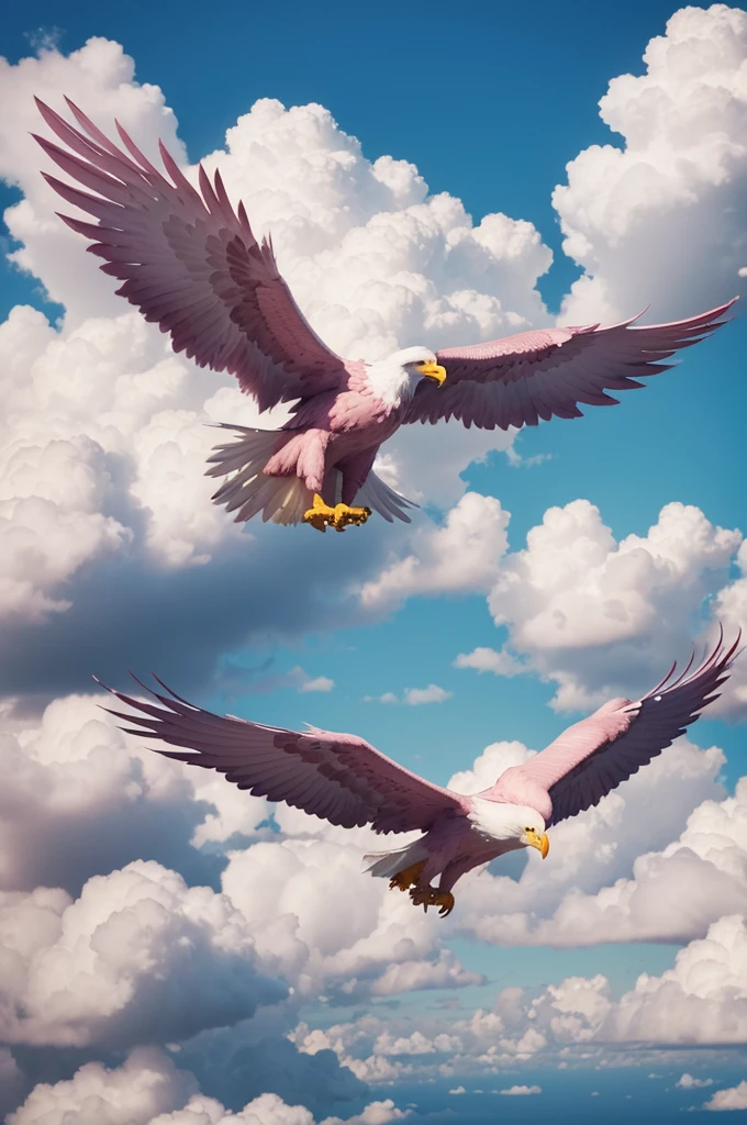 pink eagle , We have pastries flying in the clouds