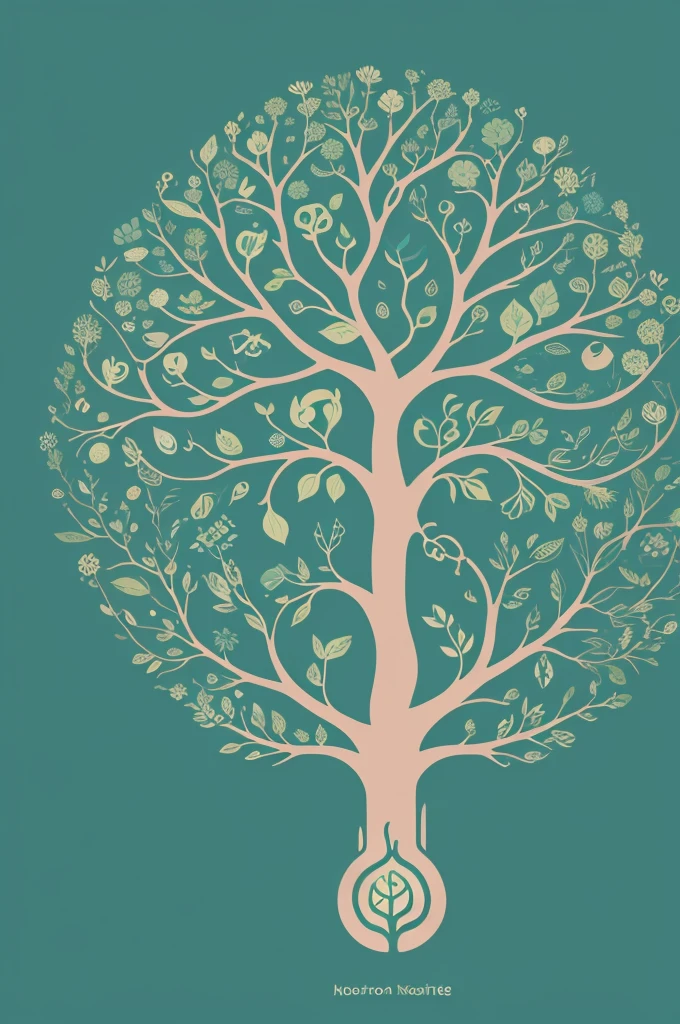 Brand logo with cartoon style for neuropsychologist Juliana Alderete. The idea is of a Brain from which the tree of life emerges., representing evolution and brain development. Cartoon, smooth lines, swirly vibrant colors. Brain in three stages of development, with tree of life growing from the top. Include elements of education and cognitive development, like discreet books around the tree. Color palette in shades of green, blue and white. Modern and clear typography.
