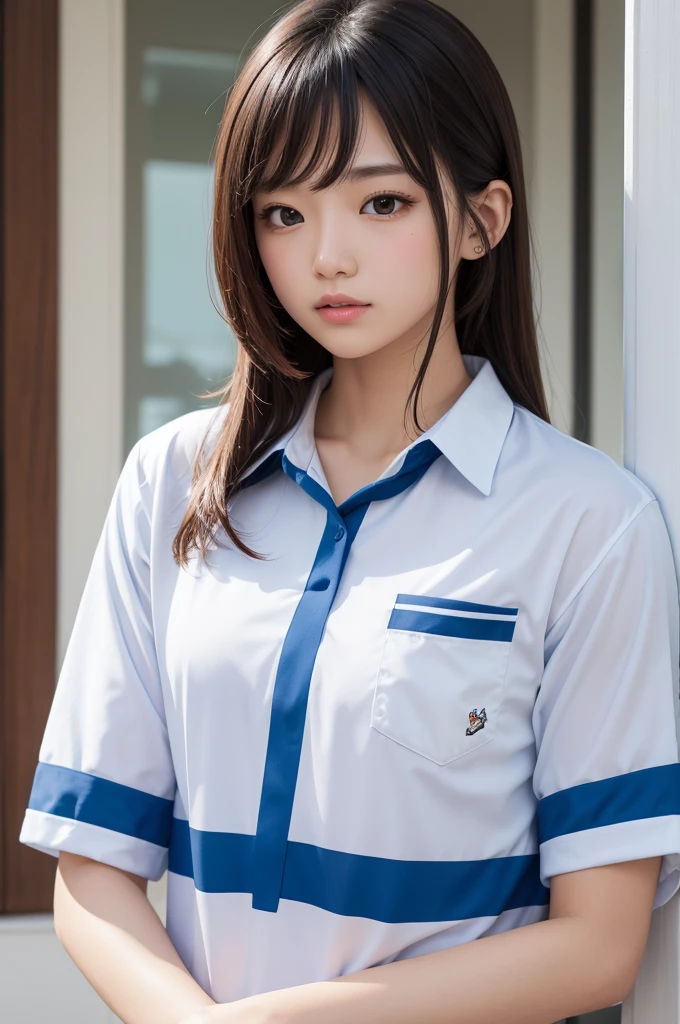 Blue and white interclass shirt