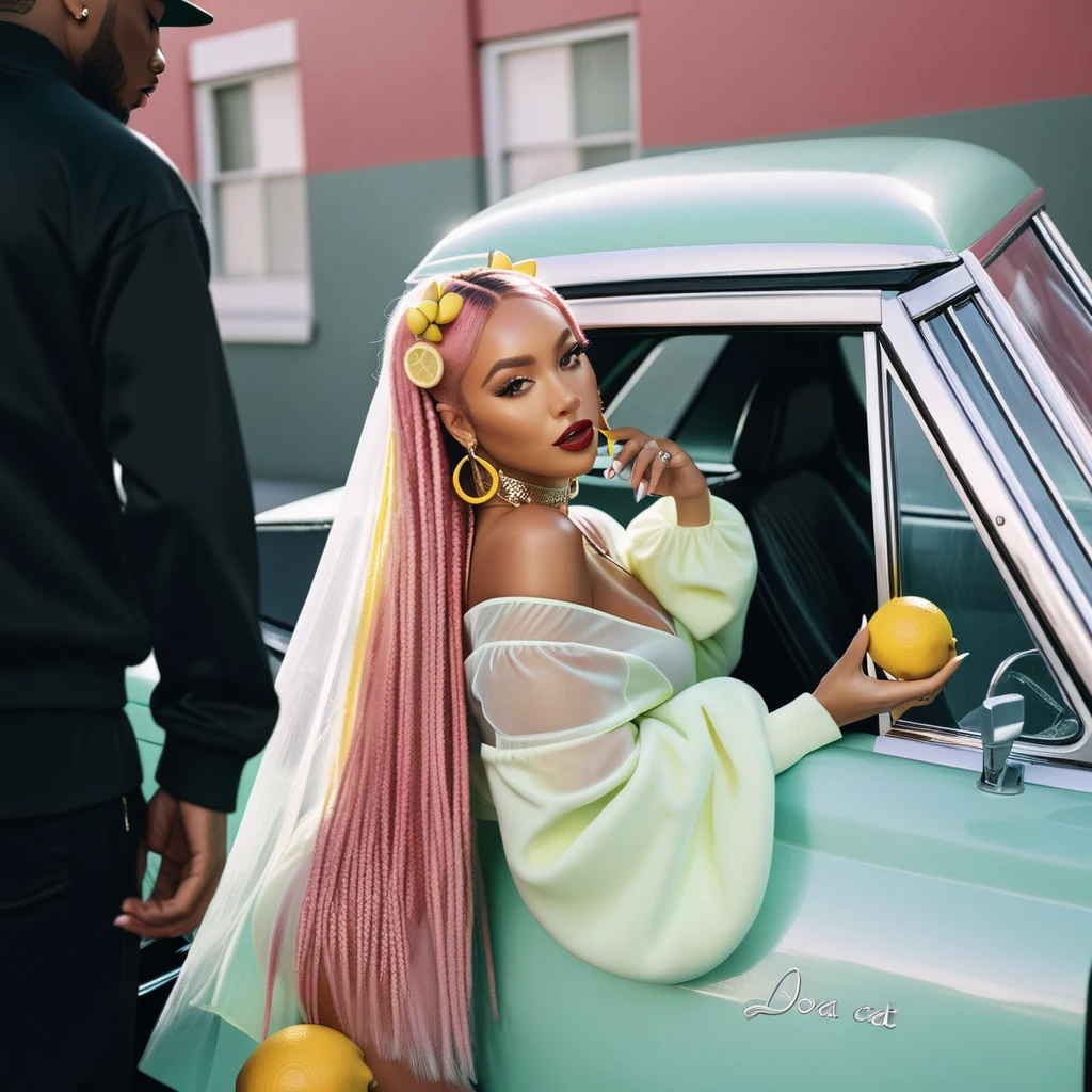 advertising poster, Promotional Photo for Pop Rap Album LEMONADE by artist called Doja Cat