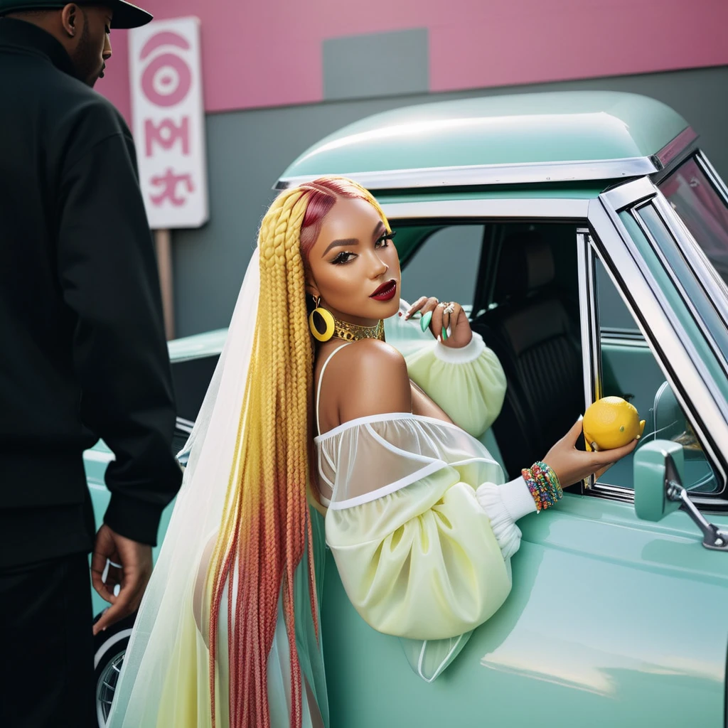 advertising poster, Promotional Photo for Pop Rap Album LEMONADE by artist called Doja Cat