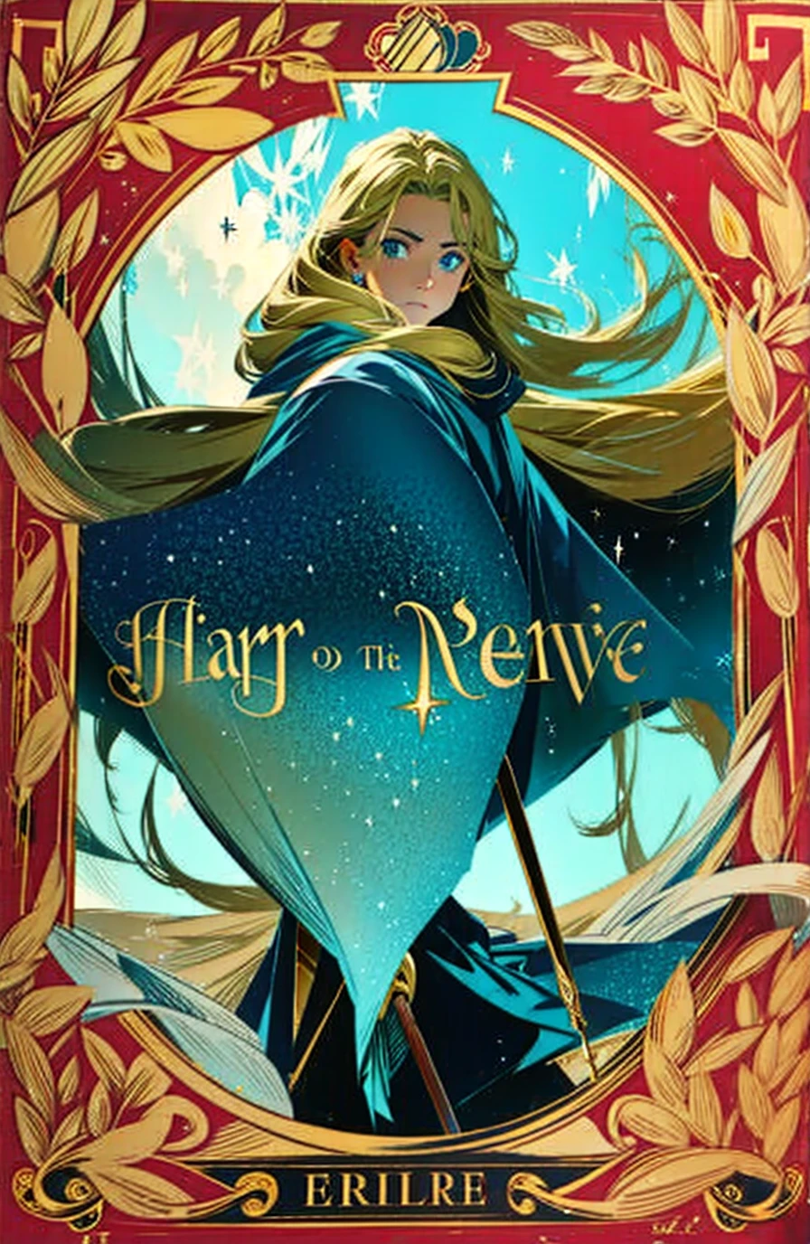 Change the name "Harry Potter" by "Lana Starling" and leave just one girl with long hair exactly like the photo but without the other 2 she is blonde and a teenager, with wand in hand AND DO IT WITHOUT LETTERS IN THE MIDDLE, JUST THE PICTURE