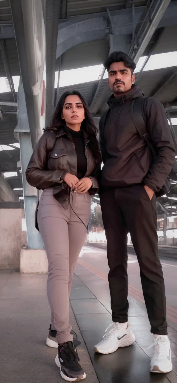 beautiful mature Indian college girl, in black basic round neck Teeshirt with skinny jeans, outside on road, traffic, buildings, firm breasts, photorealistic, photo, masterpiece, realistic, realism, photorealism, high contrast, photorealistic digital art trending on Artstation 8k HD high definition detailed realistic, detailed, skin texture, hyper detailed, realistic skin texture, armature, best quality, ultra high res, (photorealistic:1.4),, high resolution, detailed, raw photo, sharp re, by lee jeffries nikon d850 film stock photograph 4 kodak portra 400 camera f1.6 lens rich colors hyper realistic lifelike texture dramatic lighting unrealengine trending on artstation cinestill 800,