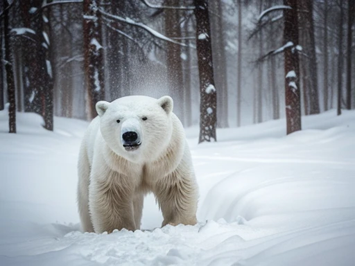 Full body photography full body photography full image, Monstrous blizzard with the fierce face of a Polar bear pelugem branca ,engulfed in whiteout conditions,swirling snow,and buffeting winds. Cinematic,mysterious,sinister,scary,wild,deadly,and beastly. A nightmarish masterpiece., Full body photography Full body photography different angles of the image.