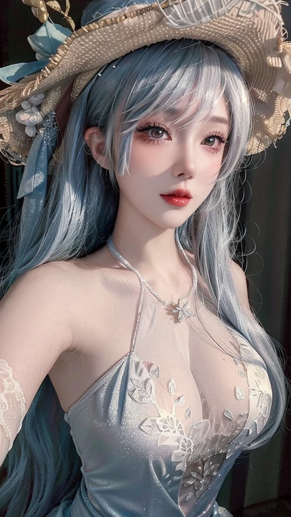 Ray Tracing,{Best quality},{ {masterpiece}},Extremely detailed 8k wallpaper,{An extremely delicate and beautiful},Colorful,Intricate details,Realism,White tight shirt wrap,(Detailed depiction of clothes),Cold white skin,(Carefully portray blush),1080P,sun,Soft,Smooth light silver hair,Messy Beauty,light,Sense of Brokenness,The skin is shiny and silky,3D stereoscopic,masterpiece,Best quality,Illustrations are super detailed,beautiful eyes,Very delicate light,Fine light,Very detailed 8K CG wallpaper,Peach Blossom Eyes,Red pupils,An extremely delicate and beautiful女孩,8k wallpaper,Best quality,noon,Pure lust beauty,Close-up half-length shot,White Chinese style long dress,Macro lens,Portraiture