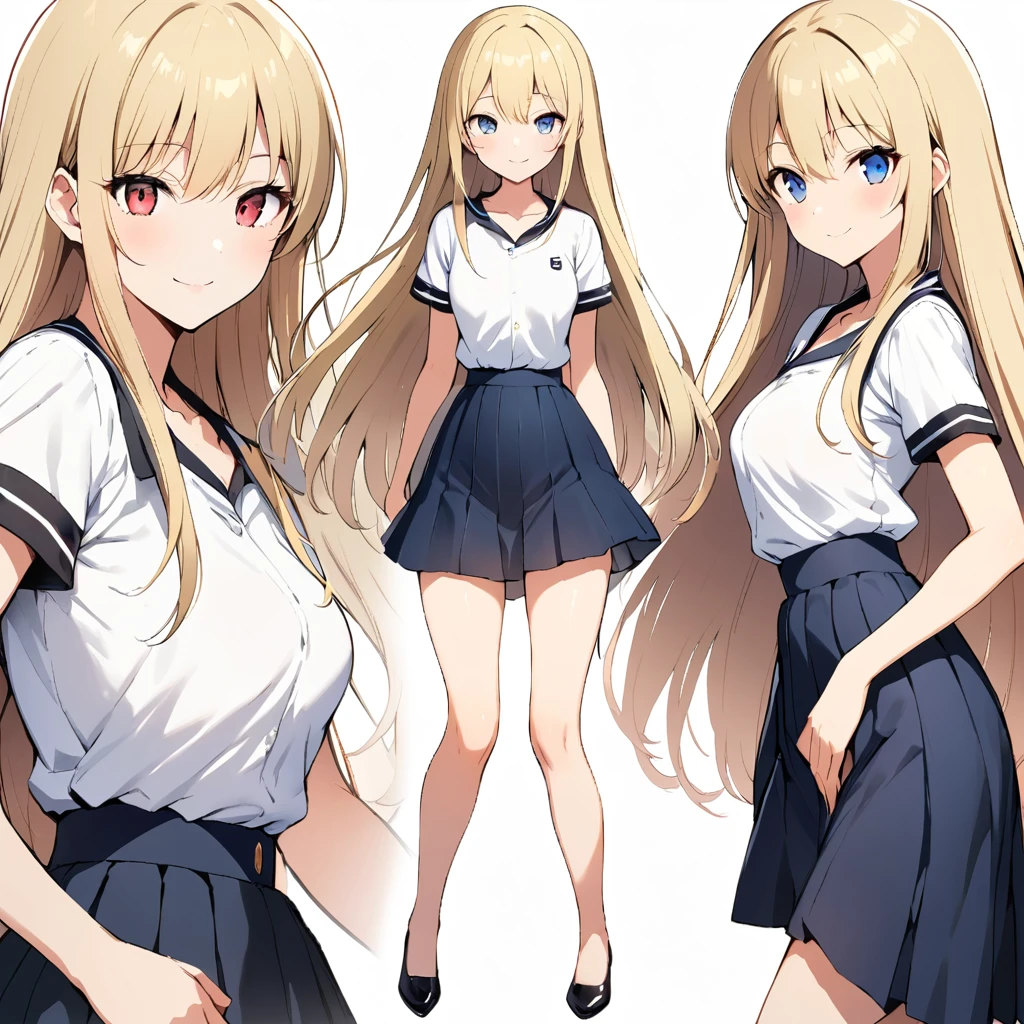 16k works,Highest quality,18-year-old,No background.White background only,whole body、sexy, One person, Beautiful Face,, Symmetrical eyes, Perfect body, Good balance、 Perfect body、1 Girl, smile, shirt, skirt, (small) Kirarhythm,