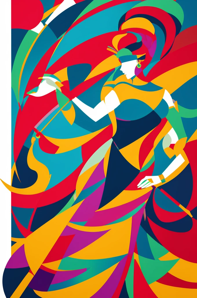 Stylized Minerva: A modern, minimalist image of the goddess Minerva, with vibrant colors and elegant lines.