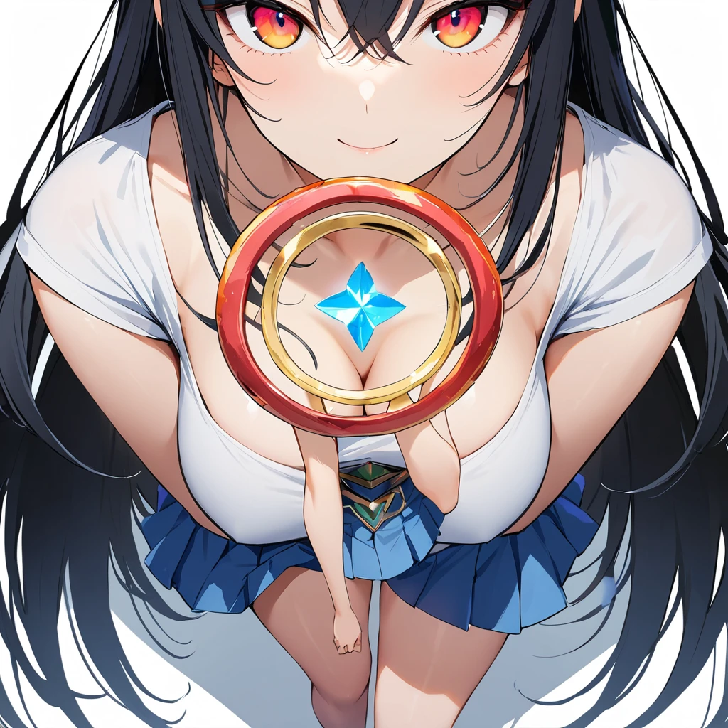16k works,Highest quality,18-year-old,No background.White background only,whole body、sexy, One person, Beautiful Face,, Symmetrical eyes, Perfect body, Good balance、 Perfect body, smile, shirt, skirt, (small) Chirarizum,
