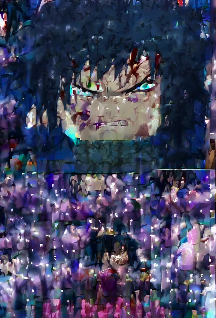 Ultra detailed, high resolution, absurd, HDR, masterpiece, anime girl and boy, beautiful woman (with long white hair with deep red streaks, woman (with yellow eyes), the woman (is wearing a red haori), in black demon slayer corps uniform, Kimetsu No Yaiba, fantasy, handsome, Tomioka Giyu, Hashira, Tomioka is angry, couple, night, forest, best quality, extremely detailed face, anime, the girl is hurt, the girl is covered in blood , Tomioka is a strong man , Tomioka is trying to protect the girl, pretty, beauty