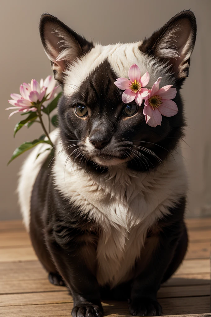 animal-flower hybrid, photorealistic creature