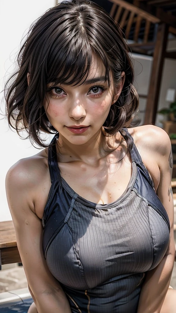 ((Beautiful Face:1.4)), (Purelos Face_v1: 1.0), Half Body,((White simple background)), Front lighting, Intricate details, Exquisite detail and texture, One girl, alone ,(young), Facial highlights, Upper Body, Detailed face, (((Natural big breasts:1.0))),((School Swimsuit:1.0))