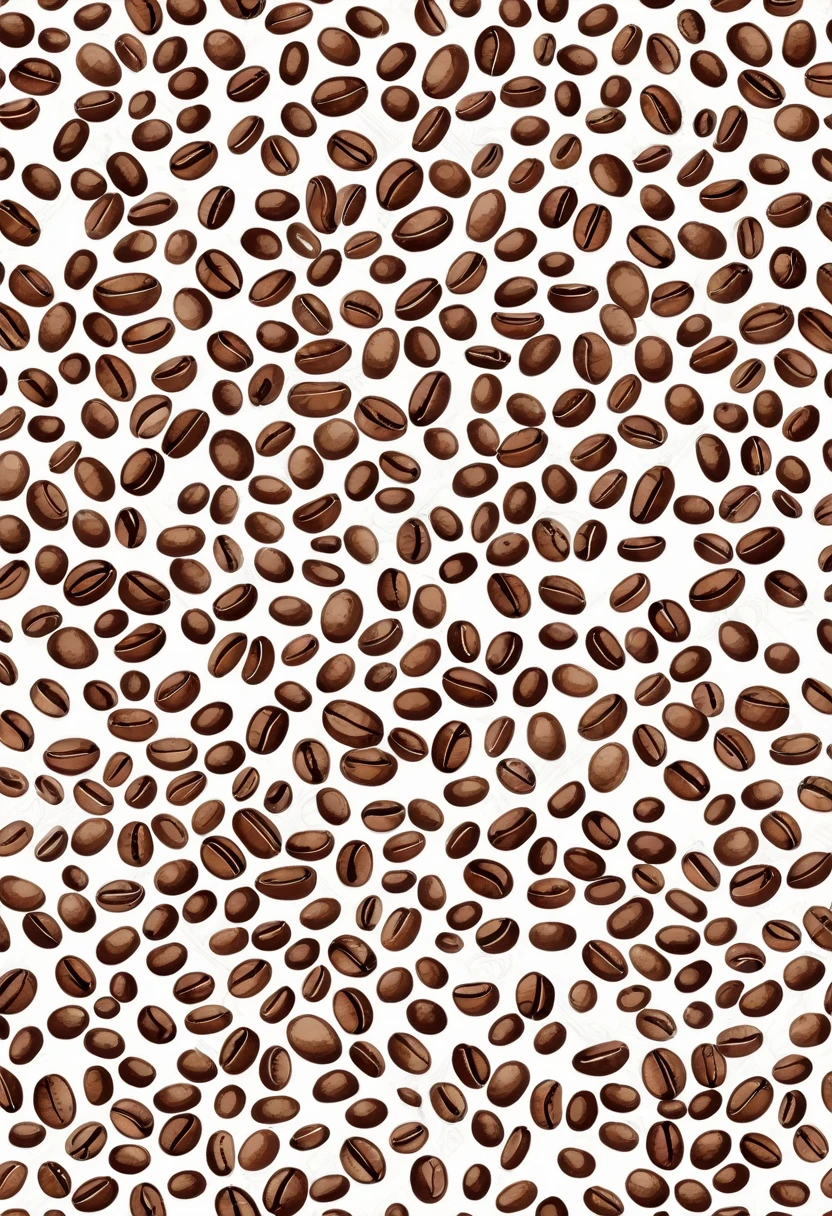 Generate a t-shirt design with a white background close up of coffee beans in a whimsical watercolor painting style.contour vector image