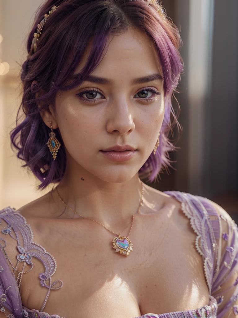 (highest quality, masterpiece:1.3, ultra high resolution), (Super detailed, caustics), (realistic:1.4, RAW shooting), (Vibrant color saturation), portrait photo of a young woman with pink scales and pink hair, mystical appearance, face shape of Eva Longoria Parker, lips of Jennifer Lawrence, eyes of Gal Gadot, fair and flawless skin, ethereal and enchanting, ultra realistic, detailed lips, extremely detailed face, long eyelashes, intricate hairstyle, vibrant scales, mystical environment, otherworldly beauty, elegant and seductive standing posture, cinematic lighting, very beautiful, ultra realistic, magical atmosphere