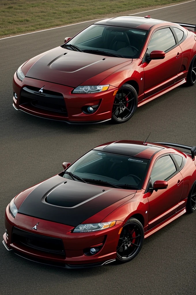 Mitsubishi eclipse led down and body kit painted red and black 