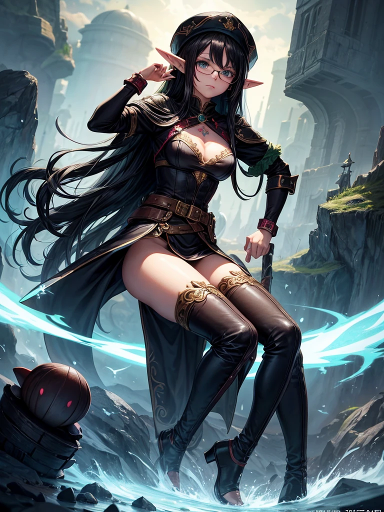 17 year old girl,An elf princess ,hat Tattoos,black hair,glasses,Murderer,blob,mean,Solitary,not so permissive,Hateful,black colored clothes