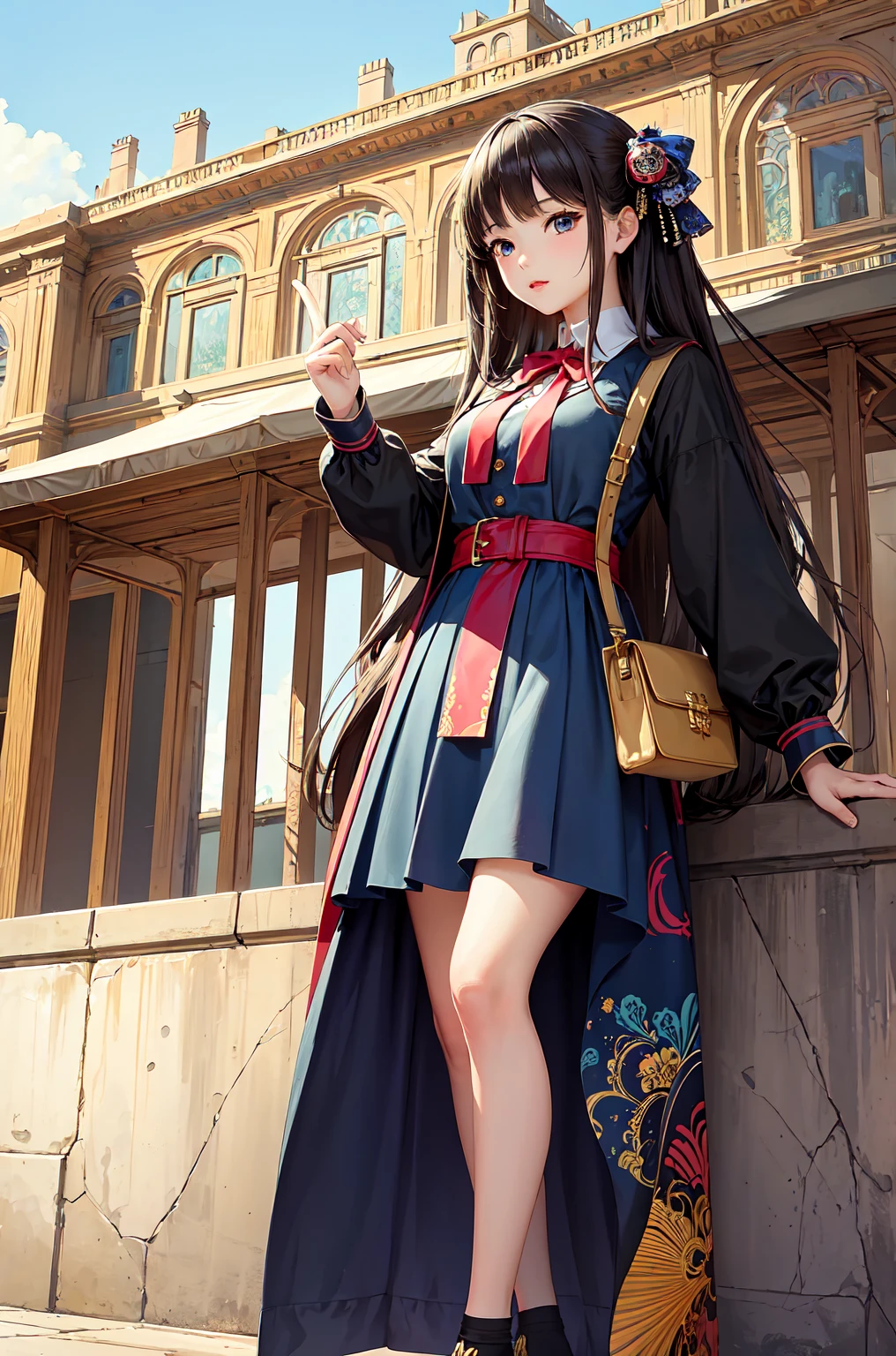 (masterpiece, Highest quality, Highest quality, Official Art, beautifully、aesthetic:1.2), (One girl), Very detailed,(Fractal Art:1.3),colorful,Most detailed,High school girls、Lunch in the park、Bento、uniform