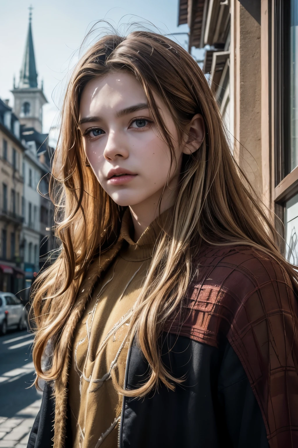 (work of art, best qualityer), details Intricate, 8K, art station, wall-paper, offcial art, splash art, sharp focus,
ung boy, Long burnt blonde hair, eyes browns, brown hair spider suit, spiderweb printing, spiderweb,  1 , medium brown curly hair, eyes browns 
arranha-céus, citys, buildings, carriages, Street,