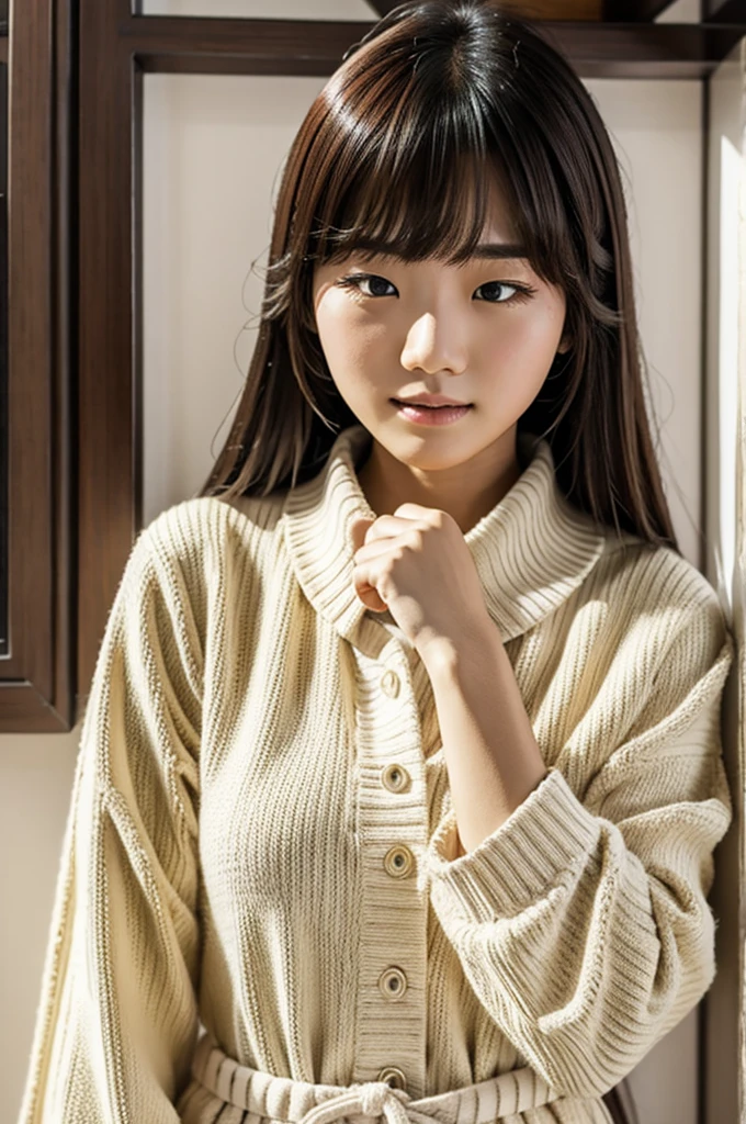 CREATE A GIRL WHOS SLEEPING DURING LIVE ON TIKTOK,WHO HAVE BANGS,WHITE, AND ASIAN