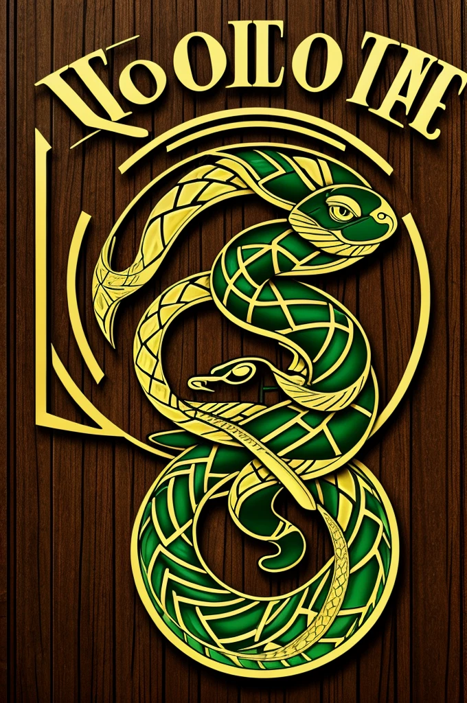 snake, feathered, peeping, coiled in the Asclepius bar of the Medicine logo