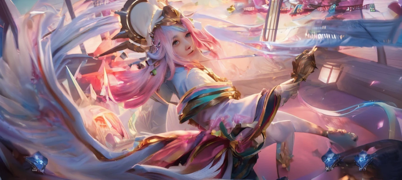 a close up of a woman with pink hair holding a bow, artgerm lau, extremely detailed artgerm, ! dream artgerm, artgerm detailed, style artgerm, onmyoji, ig model | artgerm, artgerm style, trending artgerm, portrait knights of zodiac girl, artgerm'