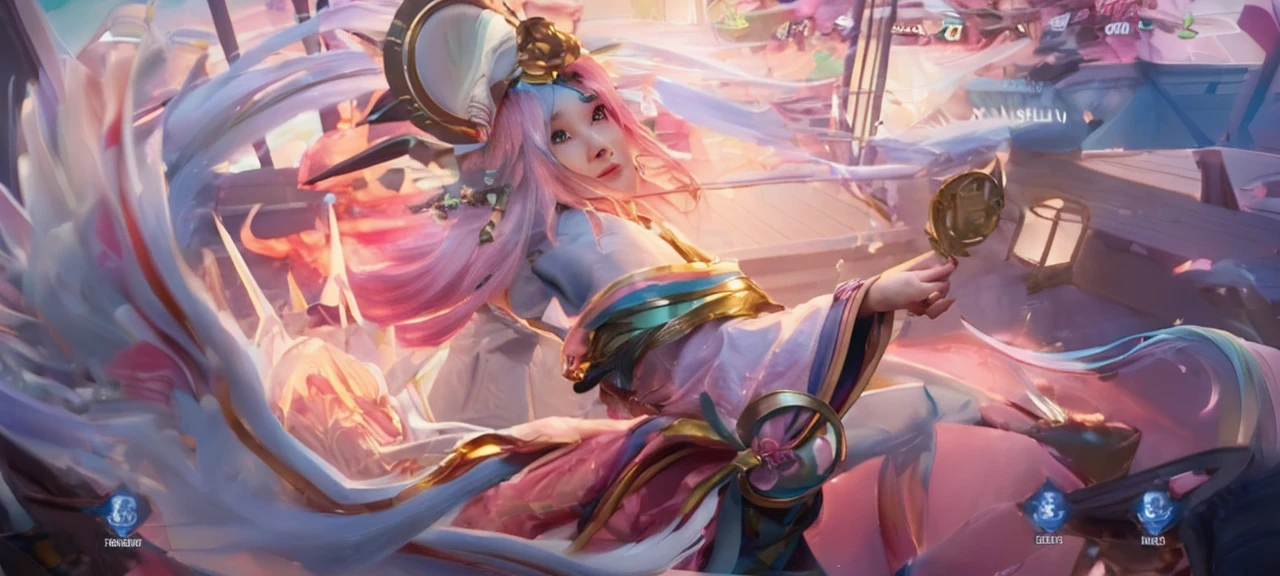 a close up of a woman with pink hair holding a bow, artgerm lau, extremely detailed artgerm, ! dream artgerm, artgerm detailed, style artgerm, onmyoji, ig model | artgerm, artgerm style, trending artgerm, portrait knights of zodiac girl, artgerm'