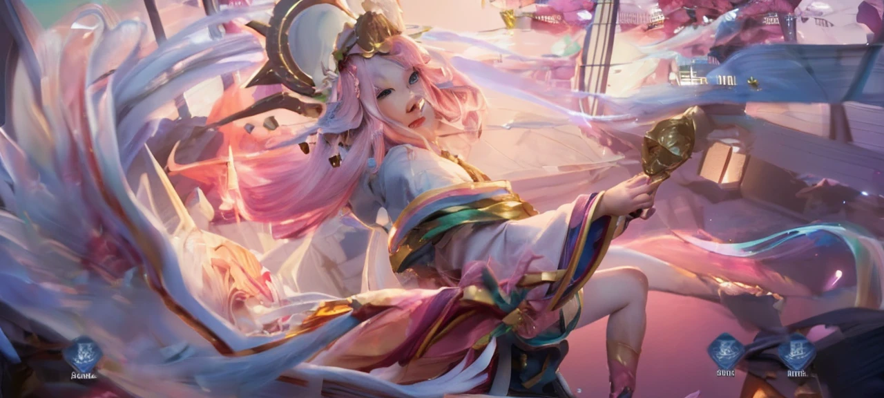 a close up of a woman with pink hair holding a bow, artgerm lau, extremely detailed artgerm, ! dream artgerm, artgerm detailed, style artgerm, onmyoji, ig model | artgerm, artgerm style, trending artgerm, portrait knights of zodiac girl, artgerm'