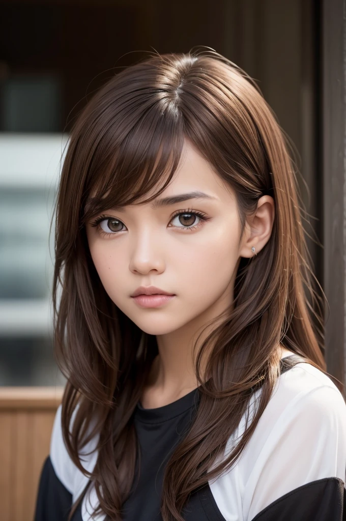 One with a lot of boredom has brown eyes and light brown hair and has black clothes from the movie Fun Menda2.