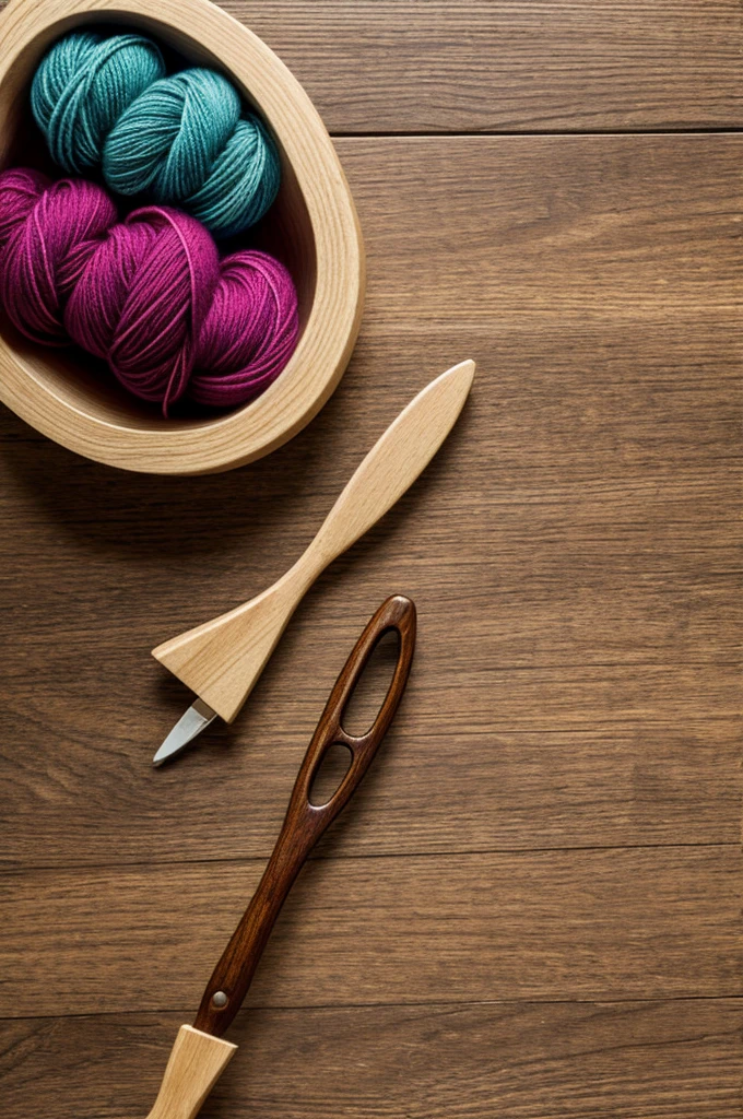 A skein of yarn with a crochet hook