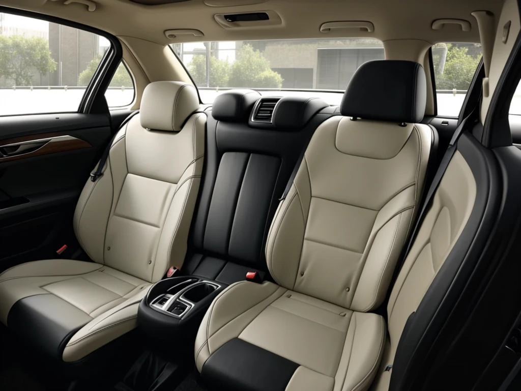 interior of a car, back seat