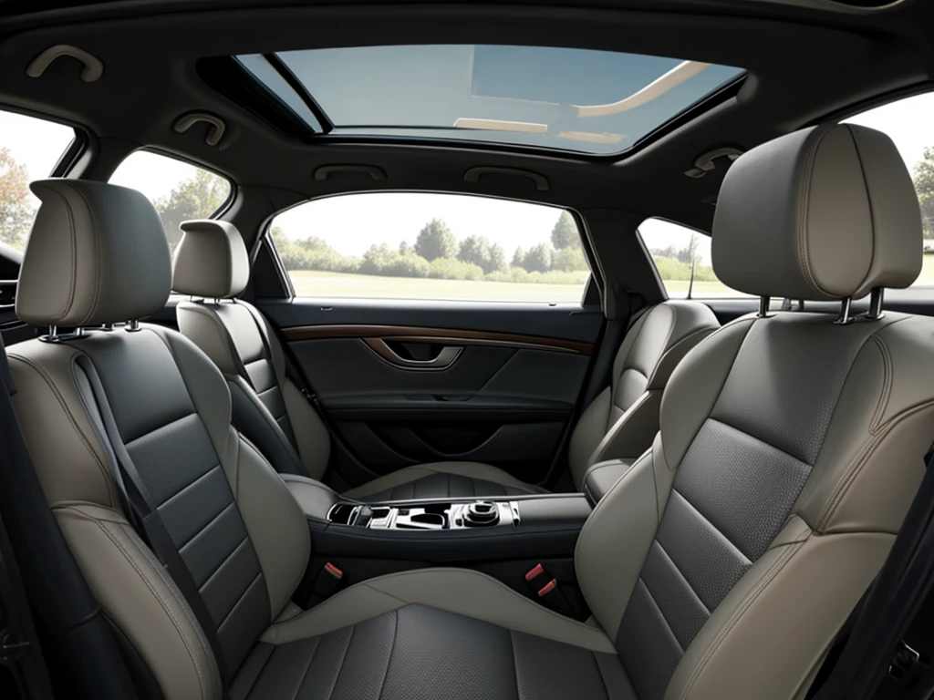 interior of a car, back seat