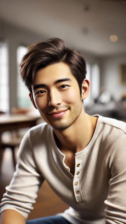 Highest quality,photograph,masterpiece,Japanese men,Handsome,smile,Short Hair