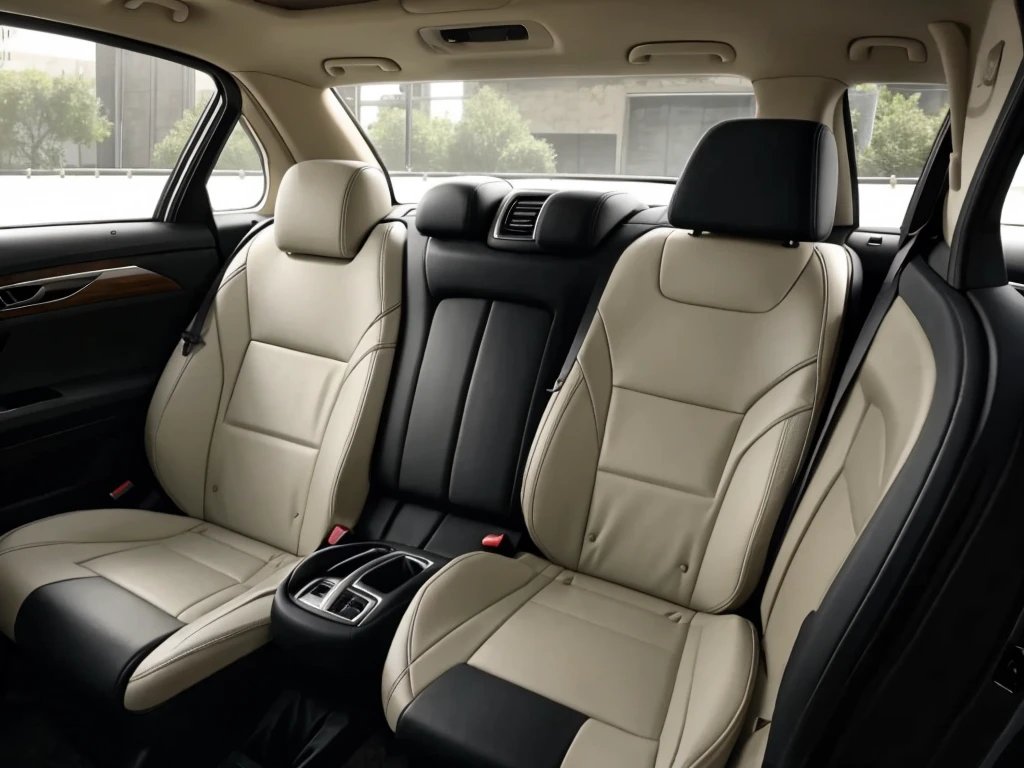 interior of a car, back seat