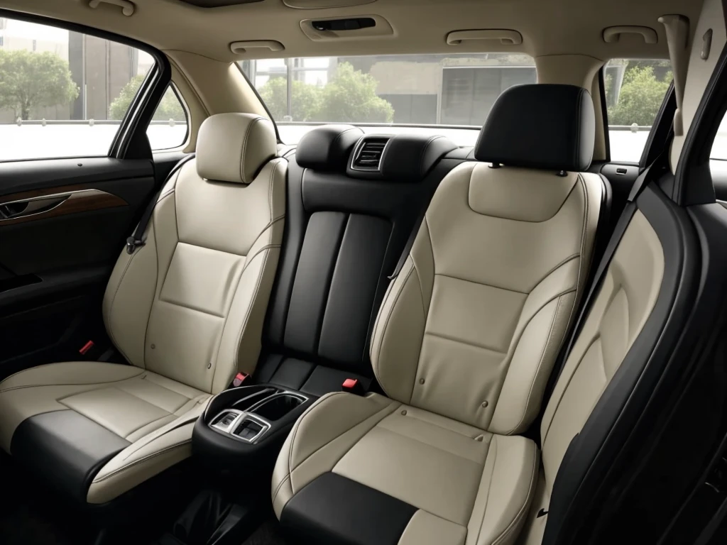 interior of a car, back seat