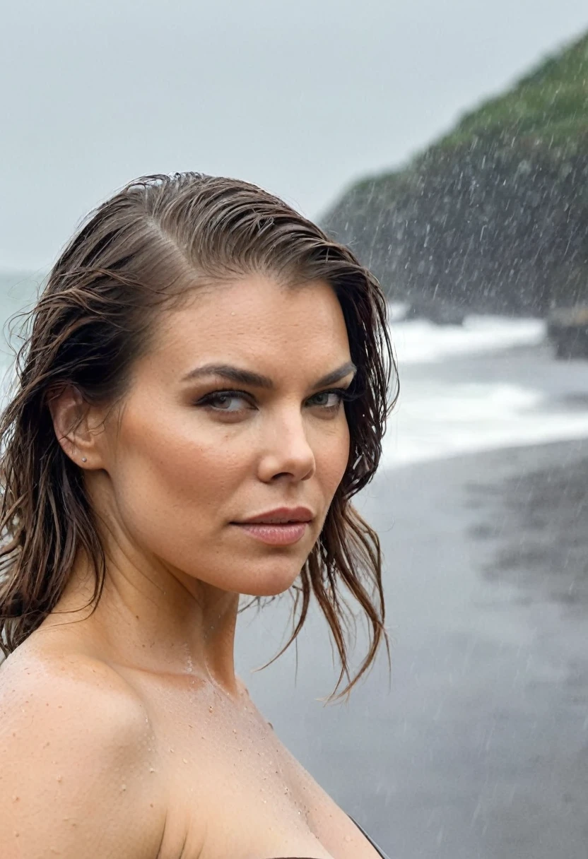  high quality  Erotic shot , (ohwx, ohwx woman, lauren_cohan) celebrity erotic photograph , (sensual face, detailed face skin, extremely erotic :1.5 nude, ), slight curly hair:1.4, extremely long  hair , erotic photoshoot , fit muscular figure , exhausted look, rainy, wet, shiny sweaty skin, seductive expression , on beach, wet hair, dark atmosphere, erotic lighting , rosy white pale  skin tone , erect nipples , celebrity, female,  woman, hollywood actress, , erotic angle  , fleshy muscular woman  , ( ultra photorealistic  lights, depth of field, insanely detailed skin texture, hyper detailed features )