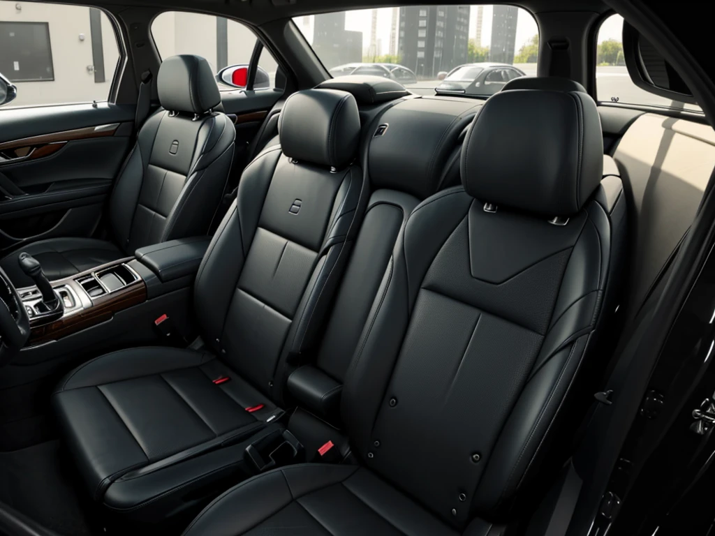 interior of a car, back seat