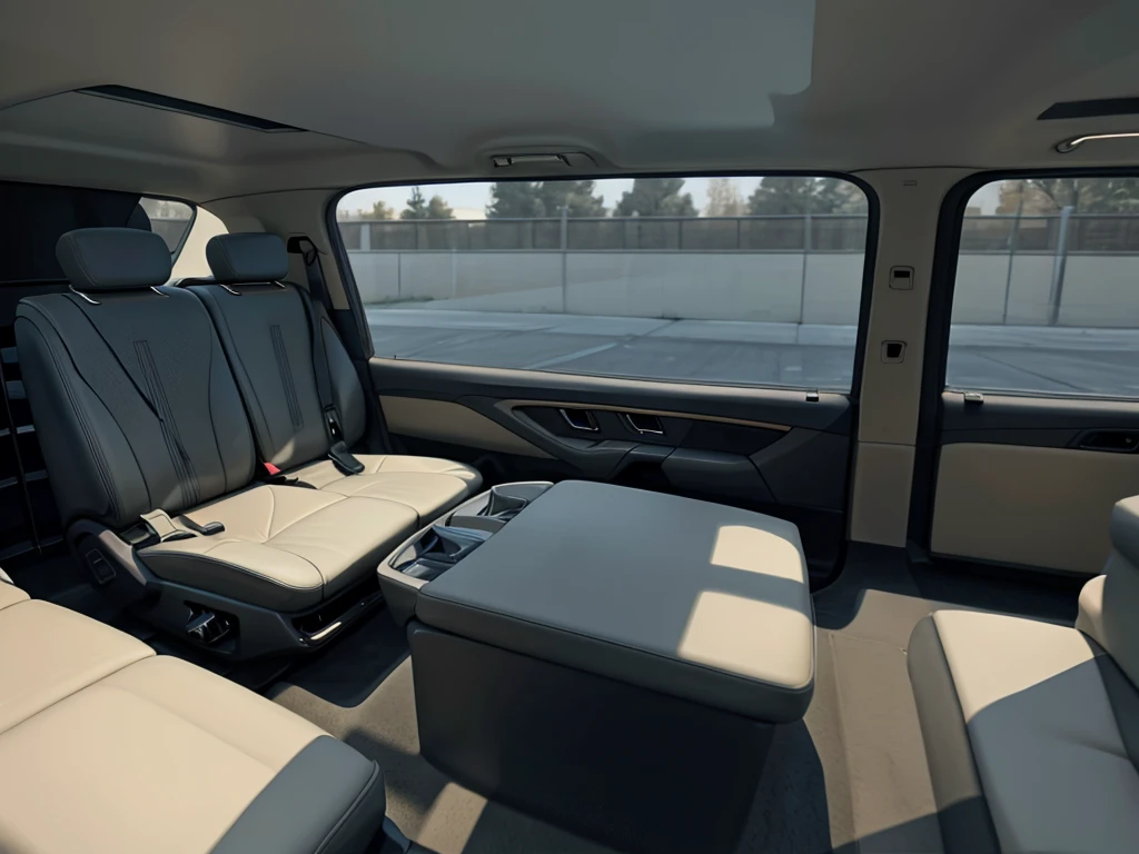 interior of a car, back seat