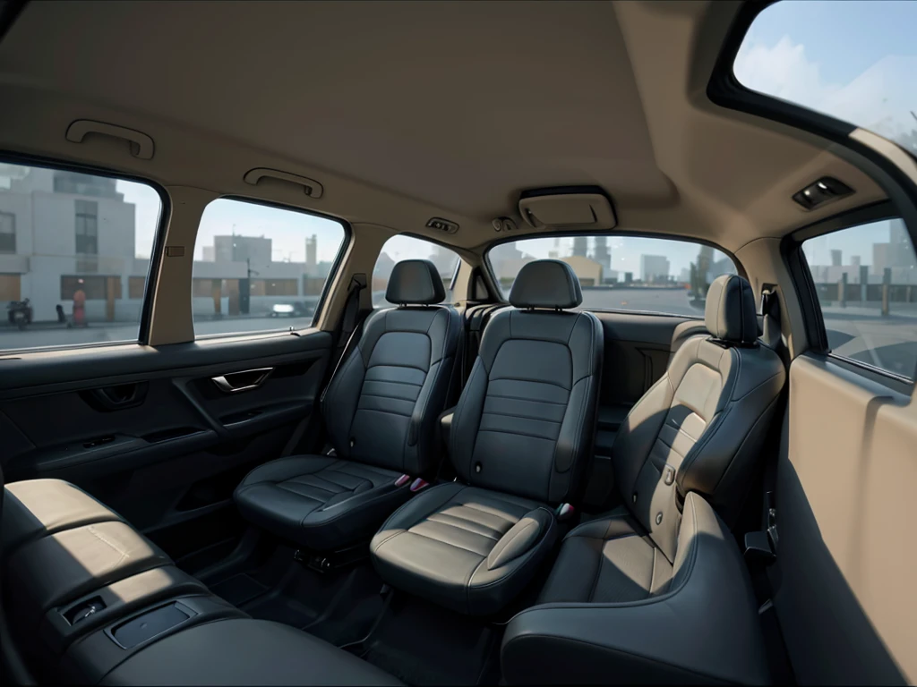 interior of a car, back seat