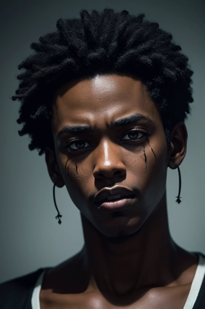 Young black man horror style
