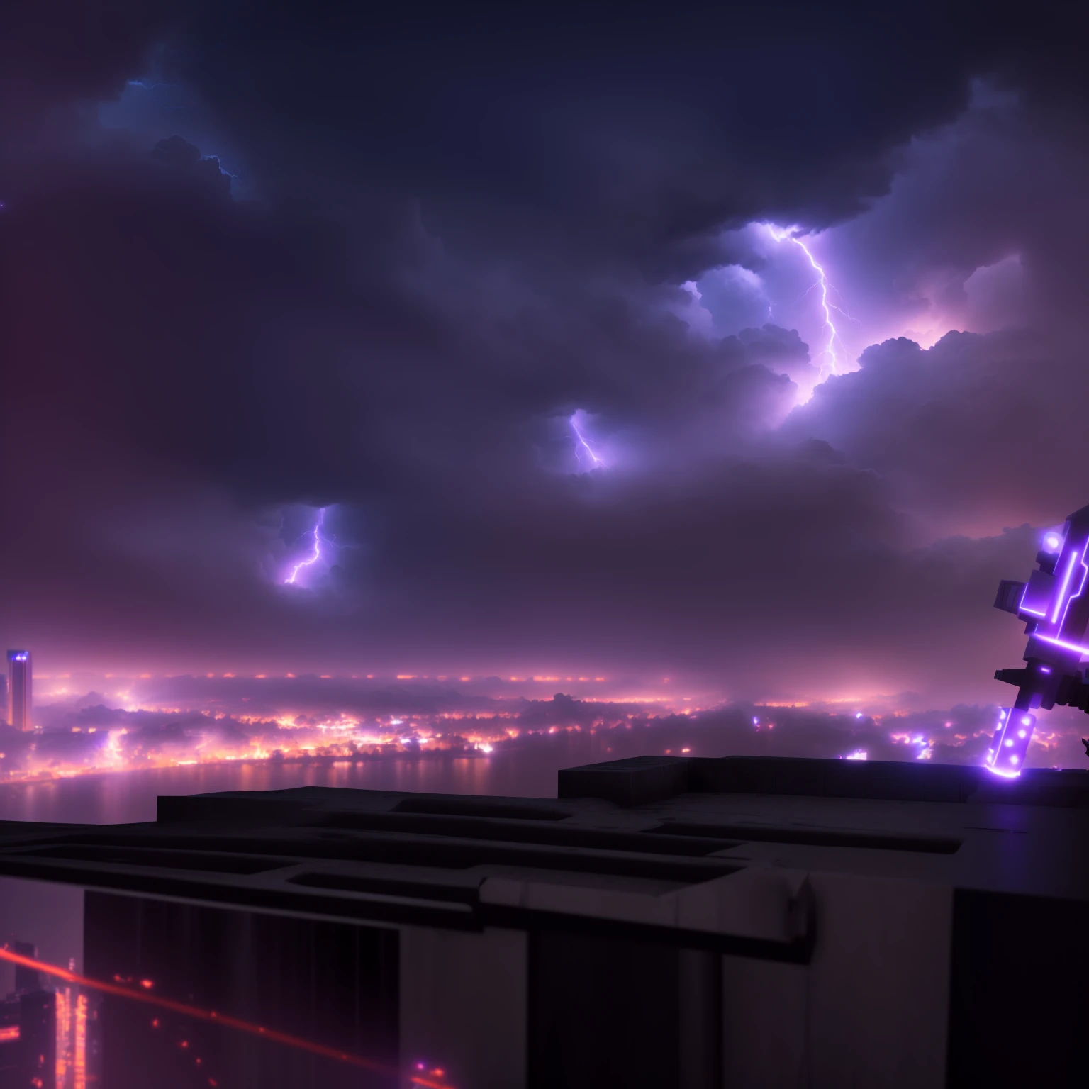 anime characters standing on a ledge overlooking a city at night, epic cinematic shot, epic vfx shot, vfx powers at night in the city, dramatic cinematic shot, dramatic sci-fi movie still, vfx shot, an epic scifi movie still, cinematic shot, cinematic image, cinematic lightning, cinematic medium shot, spectacular cinematic scene, cinematic epic shot, cinematic lightening