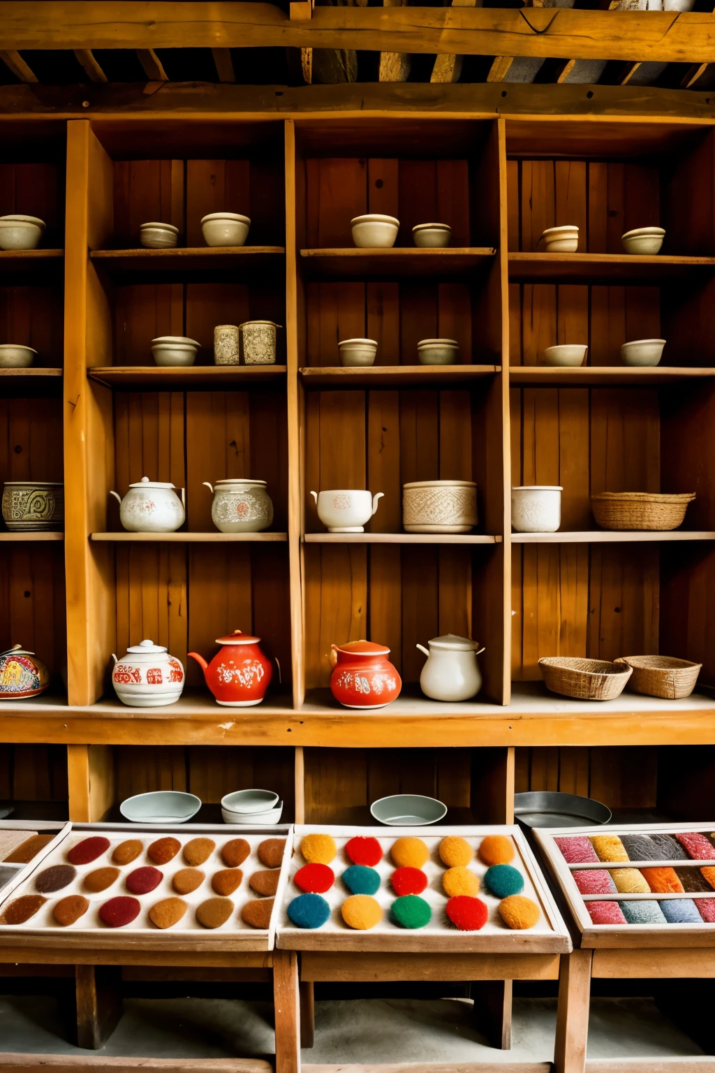 a drawing of a place where they do handicrafts,( SHOW IT INSIDE)