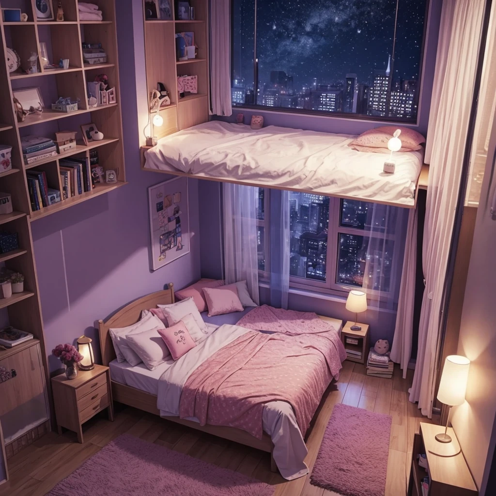 cute room, during at night
