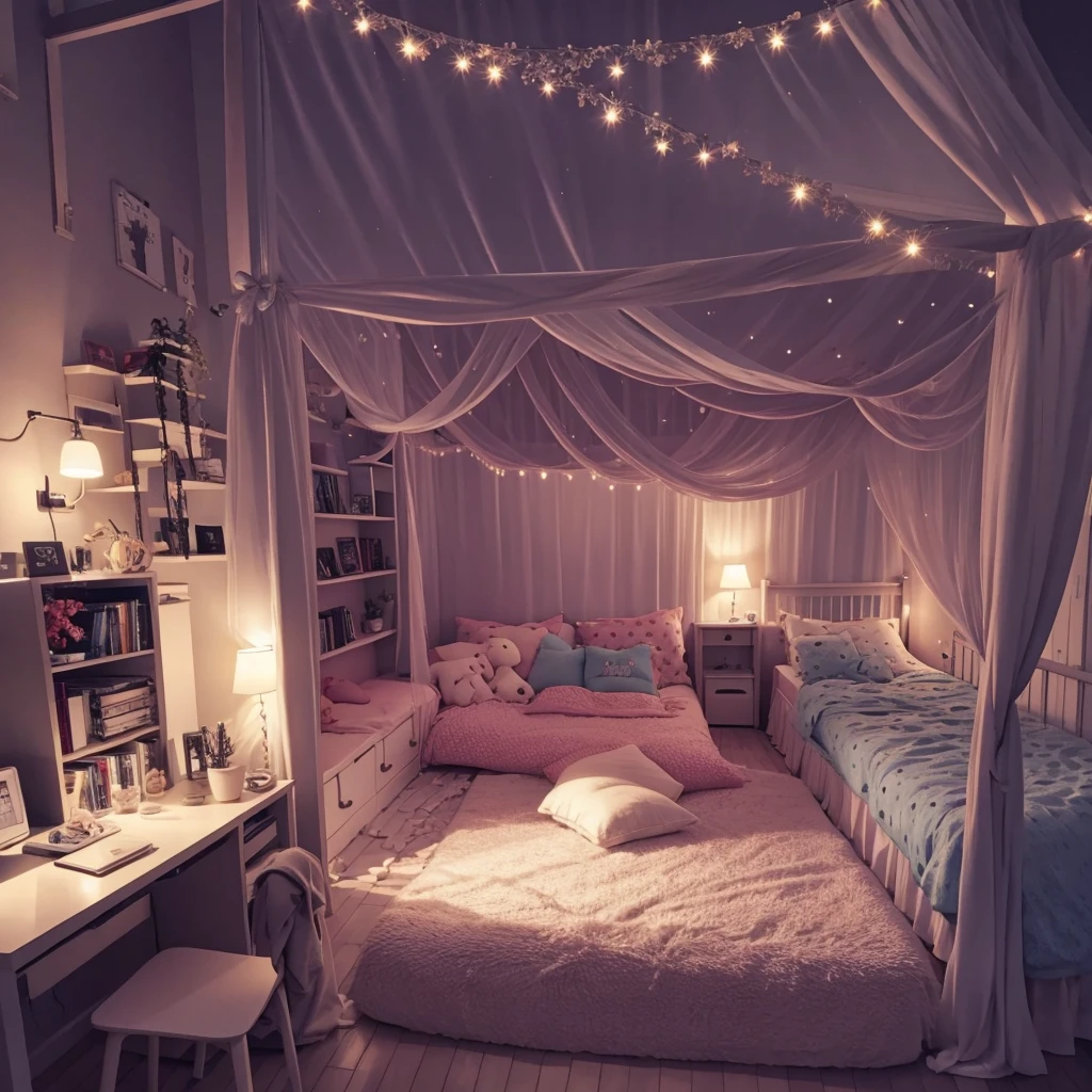 cute room, during at night