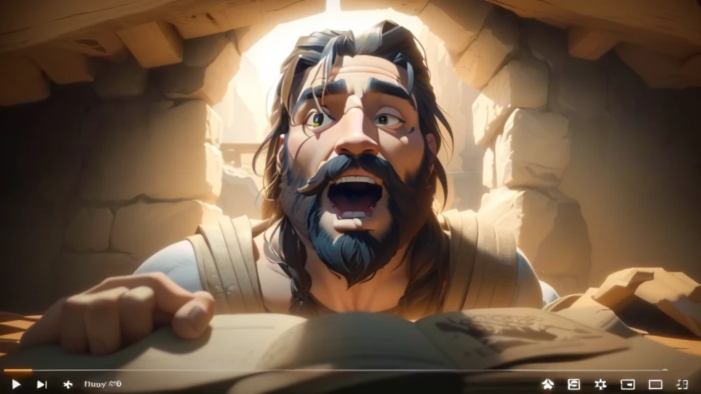 a close up of a man with a beard and a bearding, animated film, nicodemus, 3 d animated movie, animated movie, unreal engine 5”, jesus wasted at a , trending on unreal engine 5, gigachad jesus, animation film, rendered unreal engine 5, animated still, created in unreal engine 5, unreal engine', unreal engine 5 »