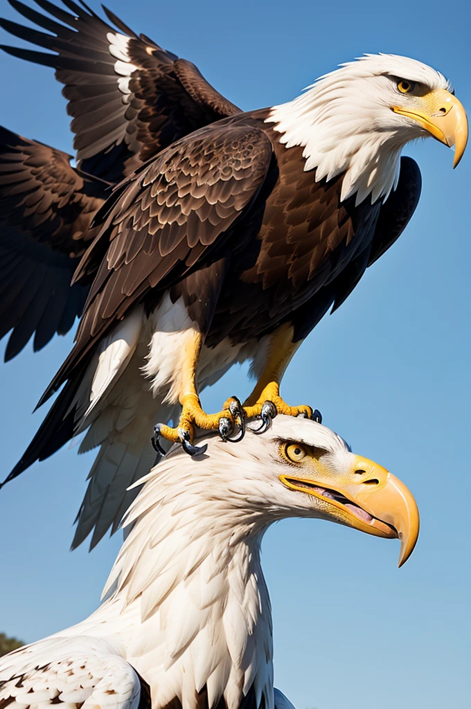 Create a profile of an eagle with muscle