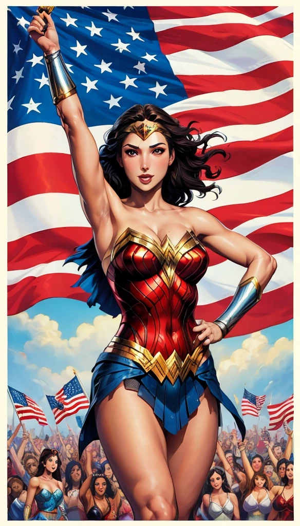 romantic,masterpiece,high quality,Fierce Battle,demon,flame,lightning,hell,Behemoth, a girl, Gal Gadot plays Wonder Woman, sexy body, Beautiful face,A charming smile,Lively expressions,,seduce。huge breasts, Huge ass, plump body, sexy bra, sexy thong、Hand-held treasure,Combat Action,,Camel toes are clear,Magic high quality paintings,