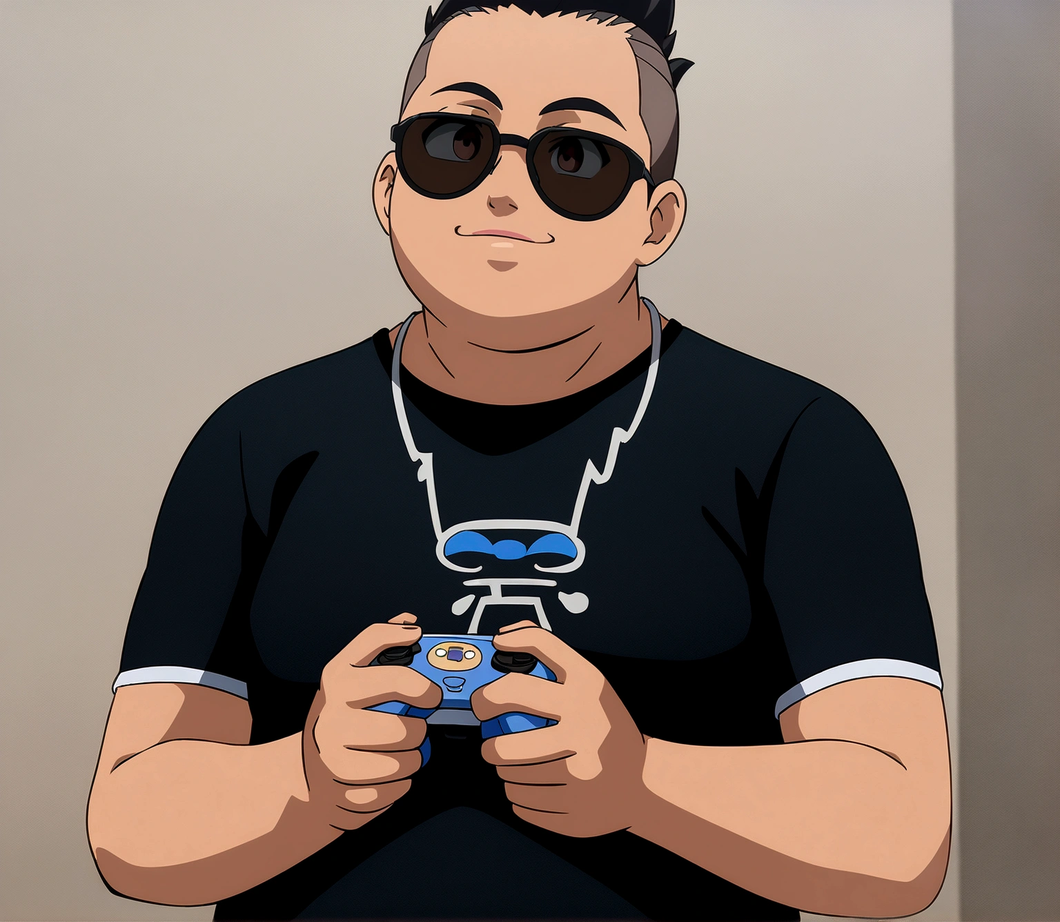 Dark-skinned man in black jacket and sunglasses standing on the street, undercut haircut, Bblack hair, holding a controller, natta, anime 8K foda, anime wallpaper 4k, 4K anime-style, 8K anime art wallpaper, anime wallpaper 4k, anime wallpaper 4k, 4K cartoon wallpaper, best anime 4K Konachan Wallpaper Konachan Wallpaper 4K, 4K anime art wallpaper, 4K anime art wallpaper